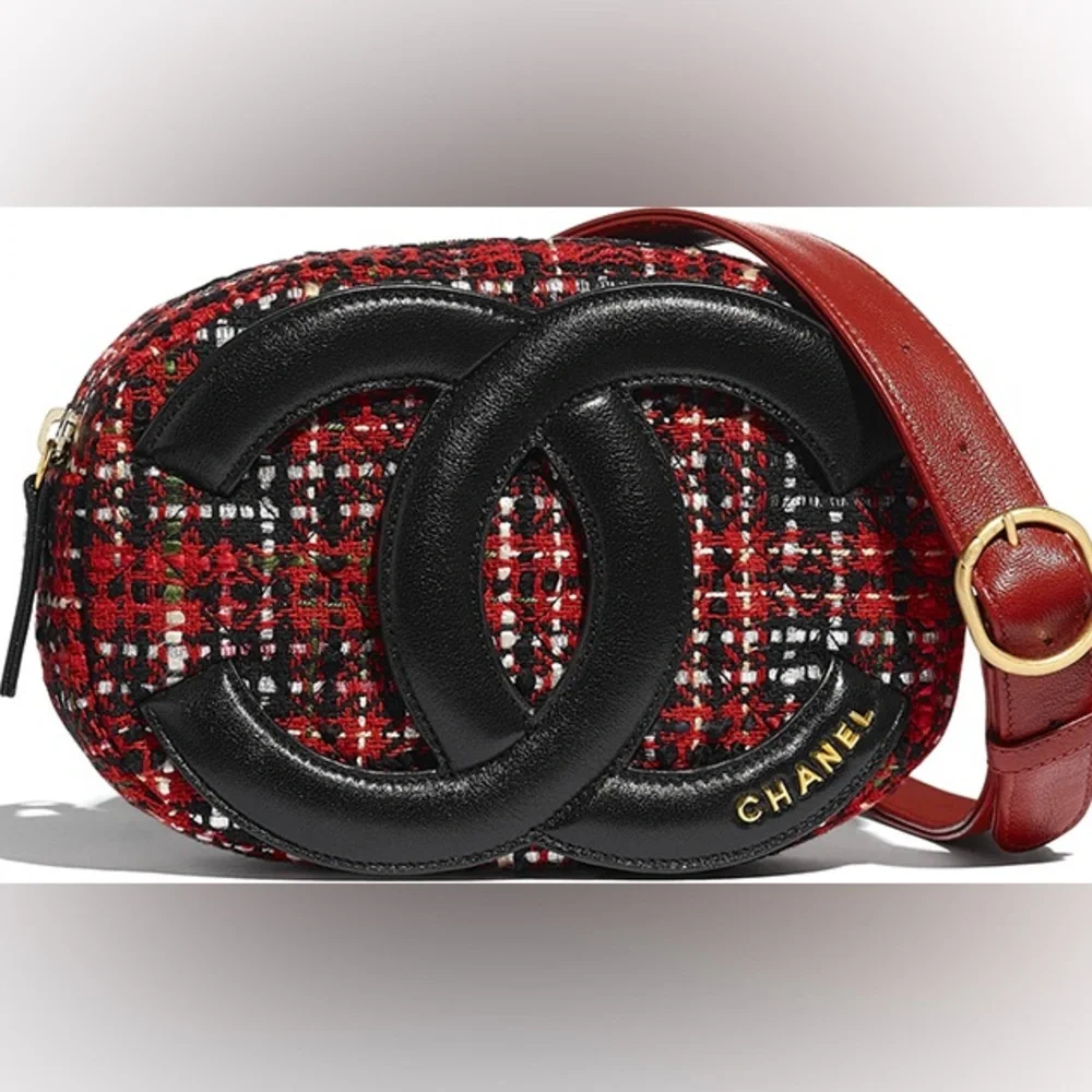 Chanel tweed belt bag